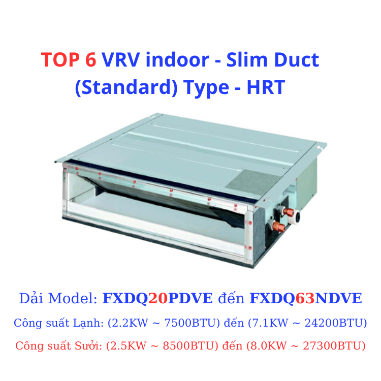 TOP 6 VRV indoor - Slim Duct (Standard) Type - HRT