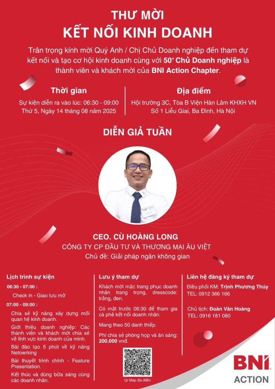 Kết Nối Kinh Doanh BNI Action Chapter 14/08/2025