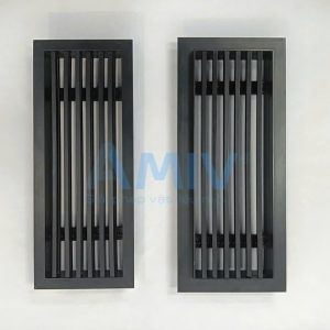 Cửa gió nhựa ABS nan thẳng màu đen 600x200