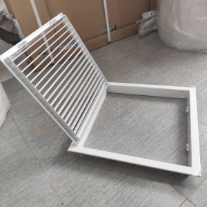 Cửa gió nan bầu dục 2 khung kích thước 450x450mm
