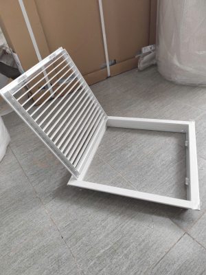 Cửa gió nan bầu dục 2 khung kích thước 450x450mm
