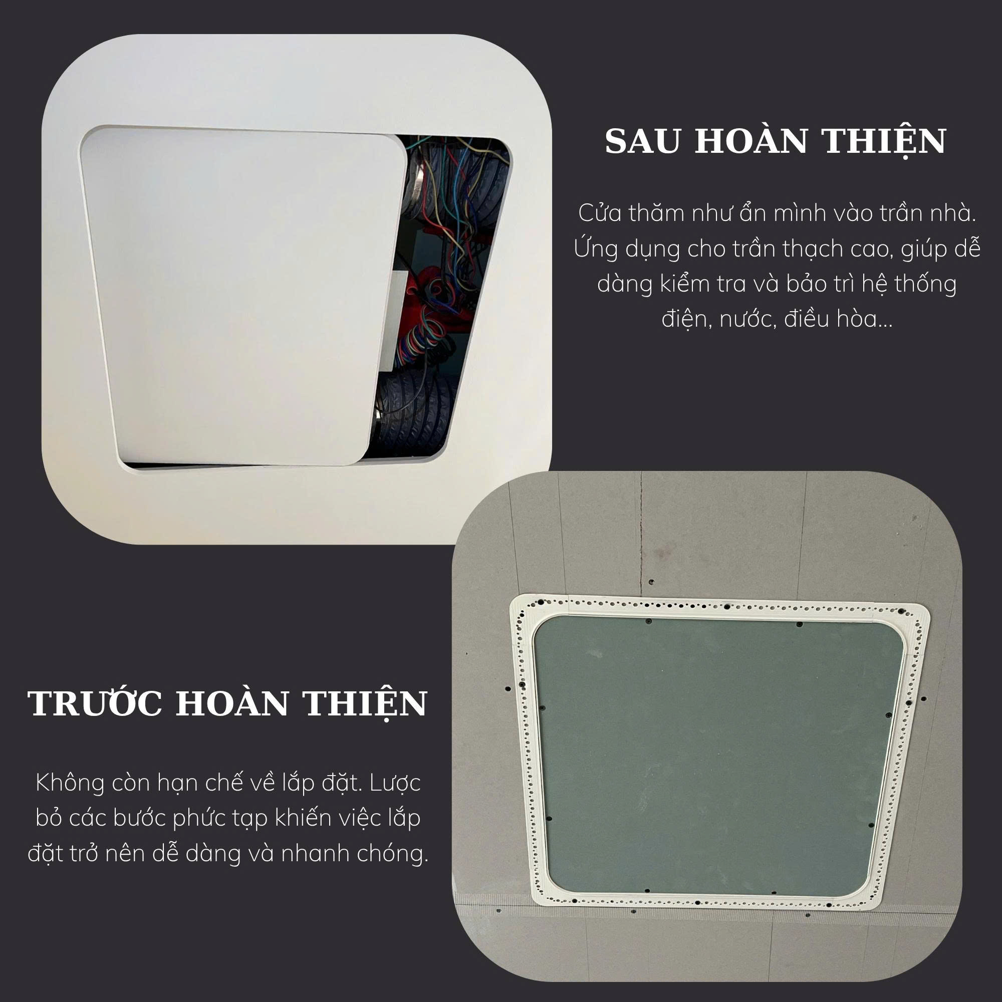 Cửa thăm trần thạch cao kích thước 300x300mm - Ảnh 2