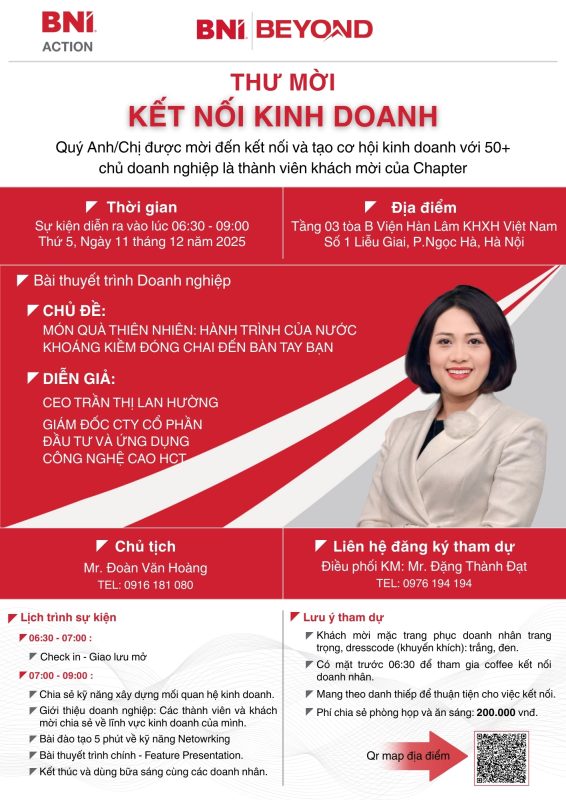 Thư Mời Kết Nối Kinh Doanh BNI Action 11.12.2025