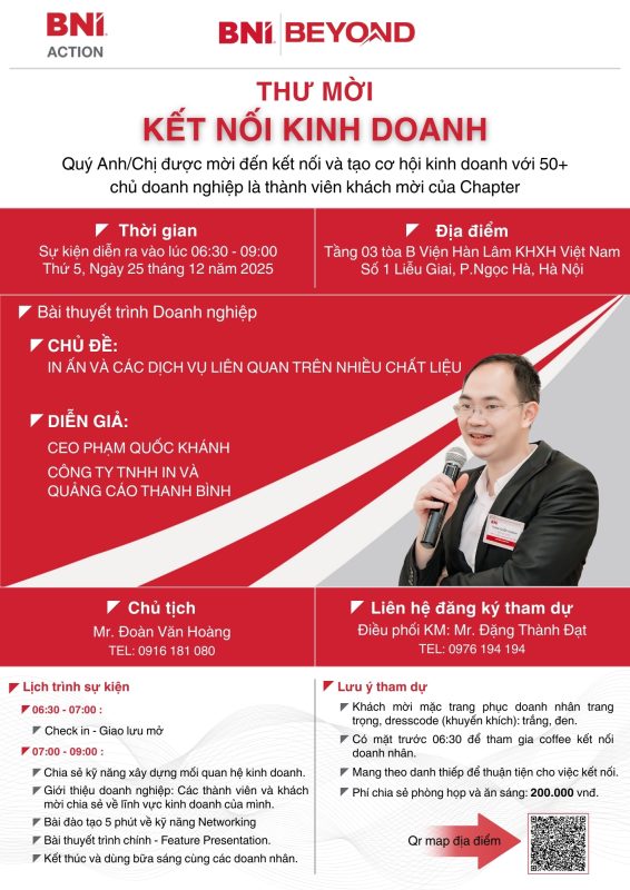 Kết Nối Kinh Doanh BNI Action 25/12/2025
